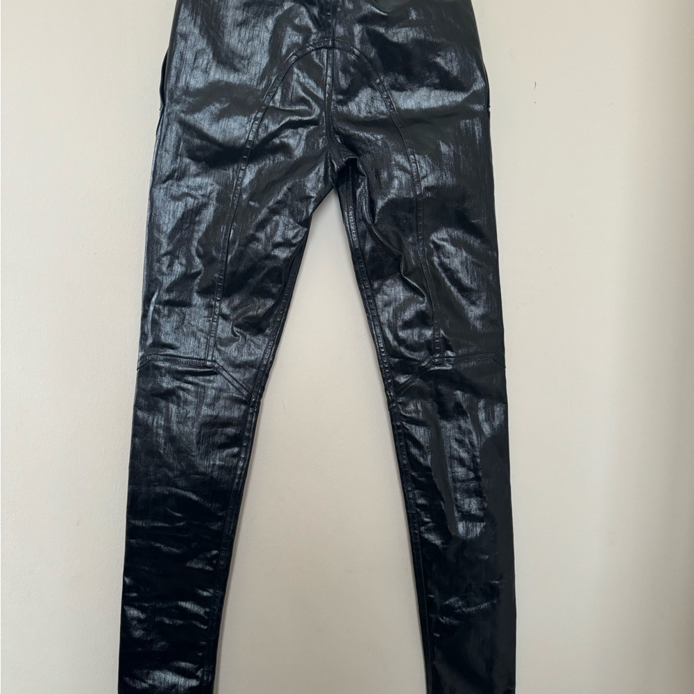 Rick Owens Black Leather Pants - Picture 8 of 9